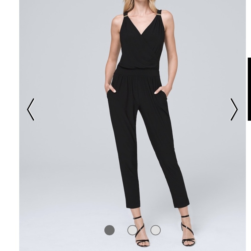 NWT black v-neck jumpsuit from WHBM